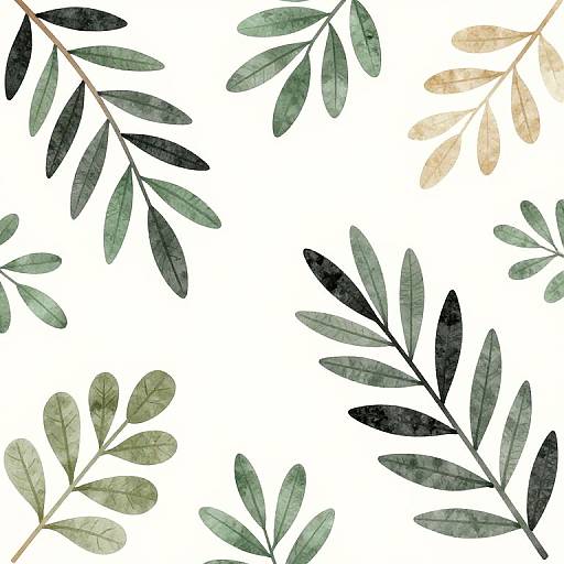 Boho Leaves Abstract Background