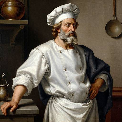 Michelangelo-Style Renaissance Chef Painting