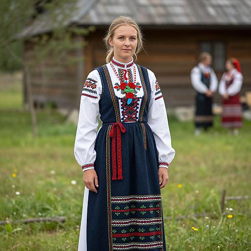 Woman in Traditional Nordic Dress