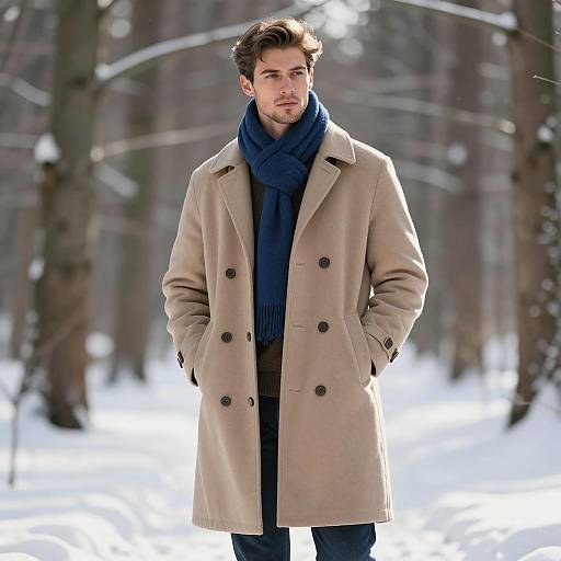 Stylish Male Model in Winter Attire
