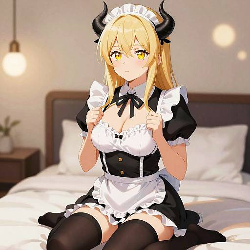 Shy Horned Maid in Soft Light