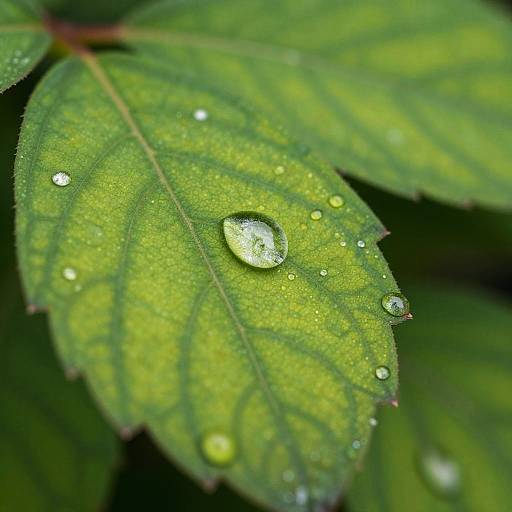Realistic Dewdrop on Leaf Close-Up