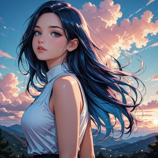 Nighttime Portrait of a Girl Outdoors
