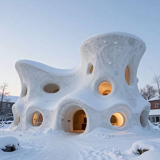 Whimsical Organic Snowy Architecture