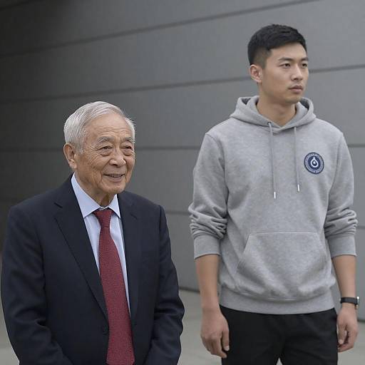 Portrait of Two Men with Contrasting Styles