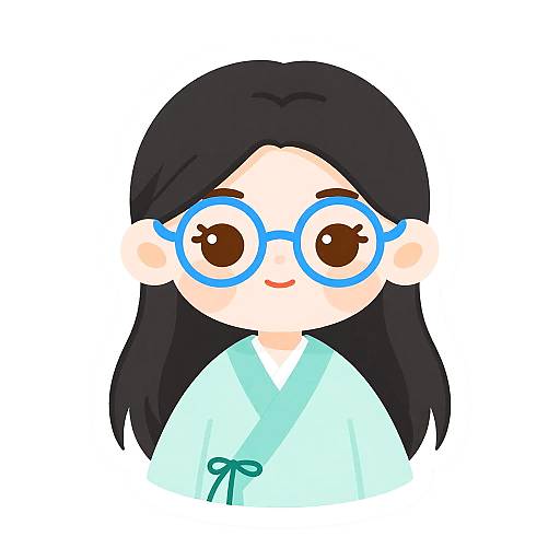 Cute Kawaii Girl Die-Cut Sticker