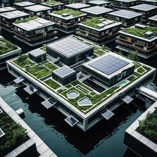 Futuristic Floating Residential Plazas with Green Roofs