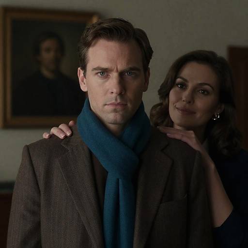 Serious Couple in Dimly Lit Room