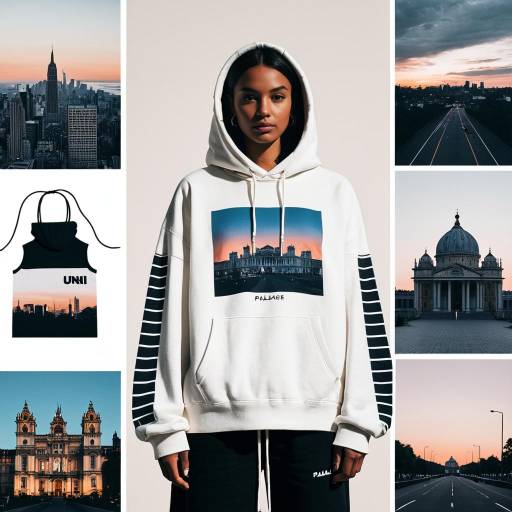 Unisex Oversized Hoodie with City Skyline Print