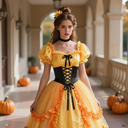 Elegant Belle Halloween Costume Portrait