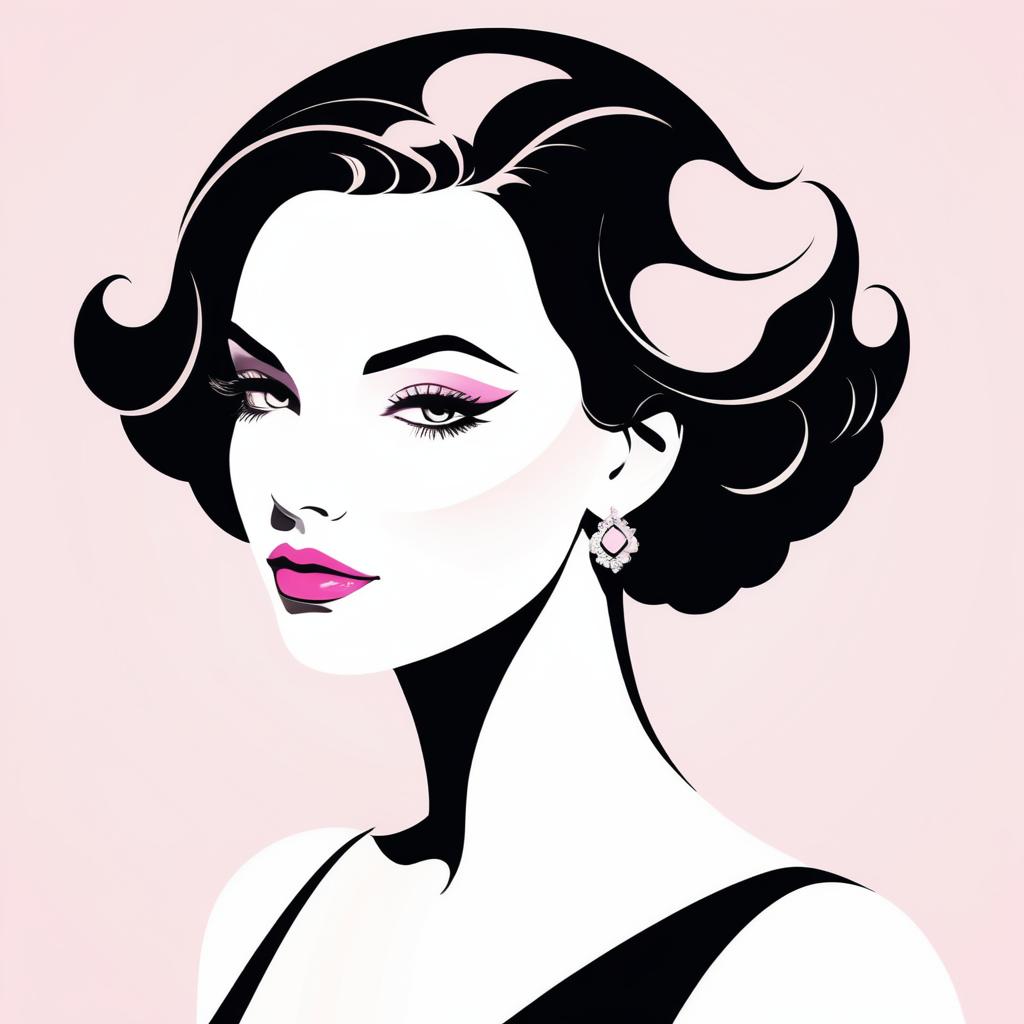 Elegant Minimalist Glamour Line Art