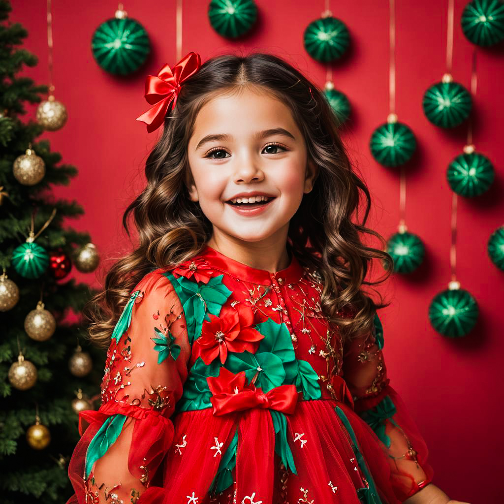 Vibrant Holiday Photo Shoot of Young Girl