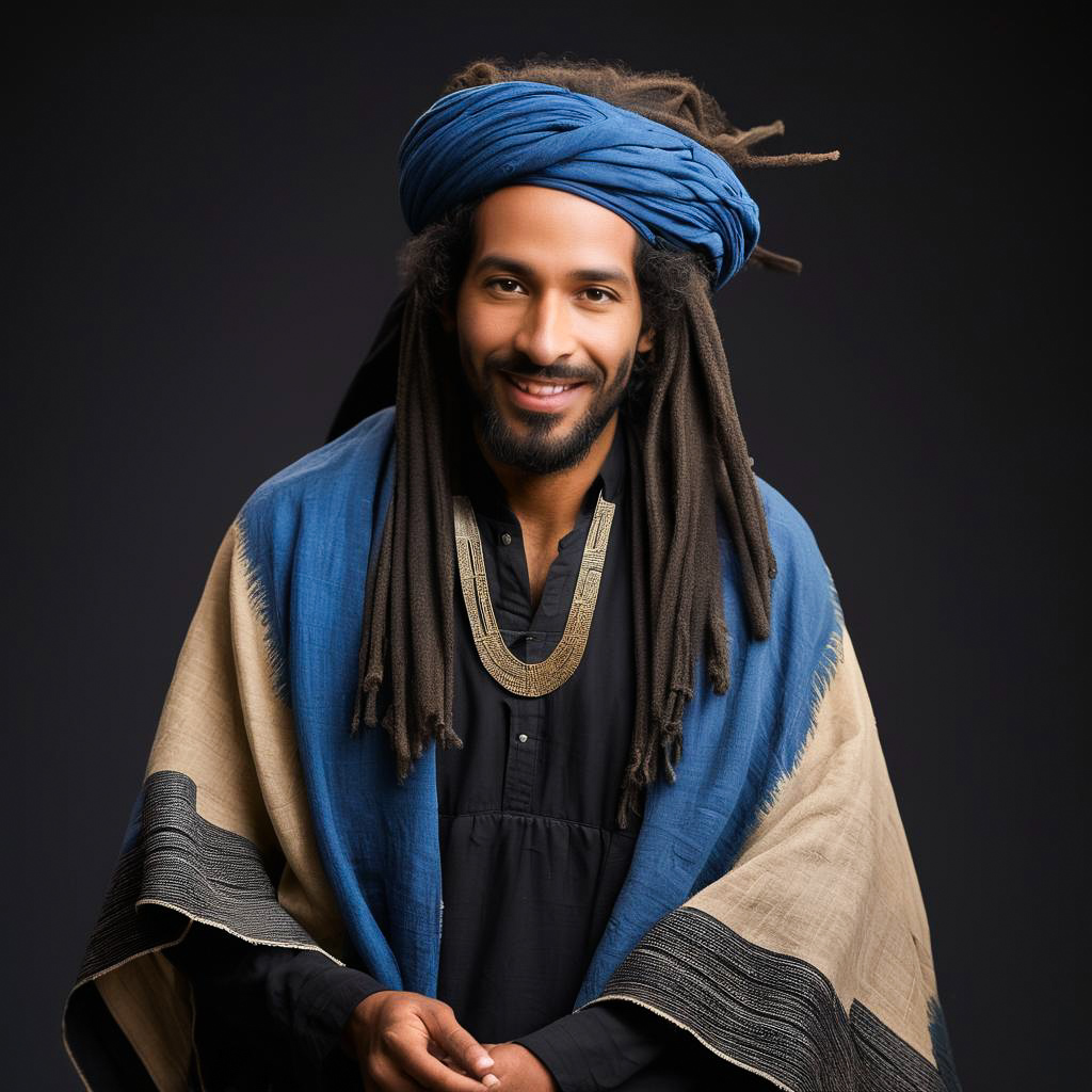 Amused Tuareg Artisan in Studio Shot