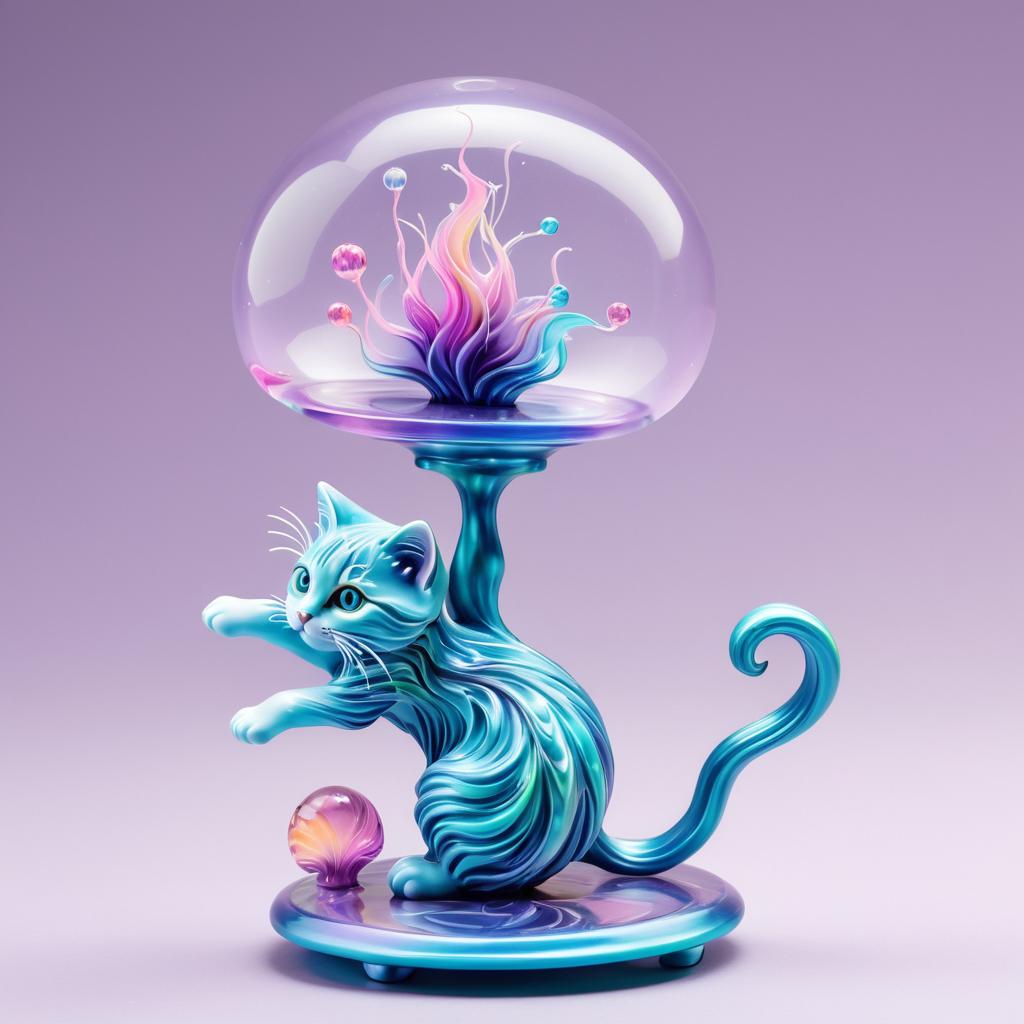 Whimsical Jellyfish-Inspired Playful Kitten