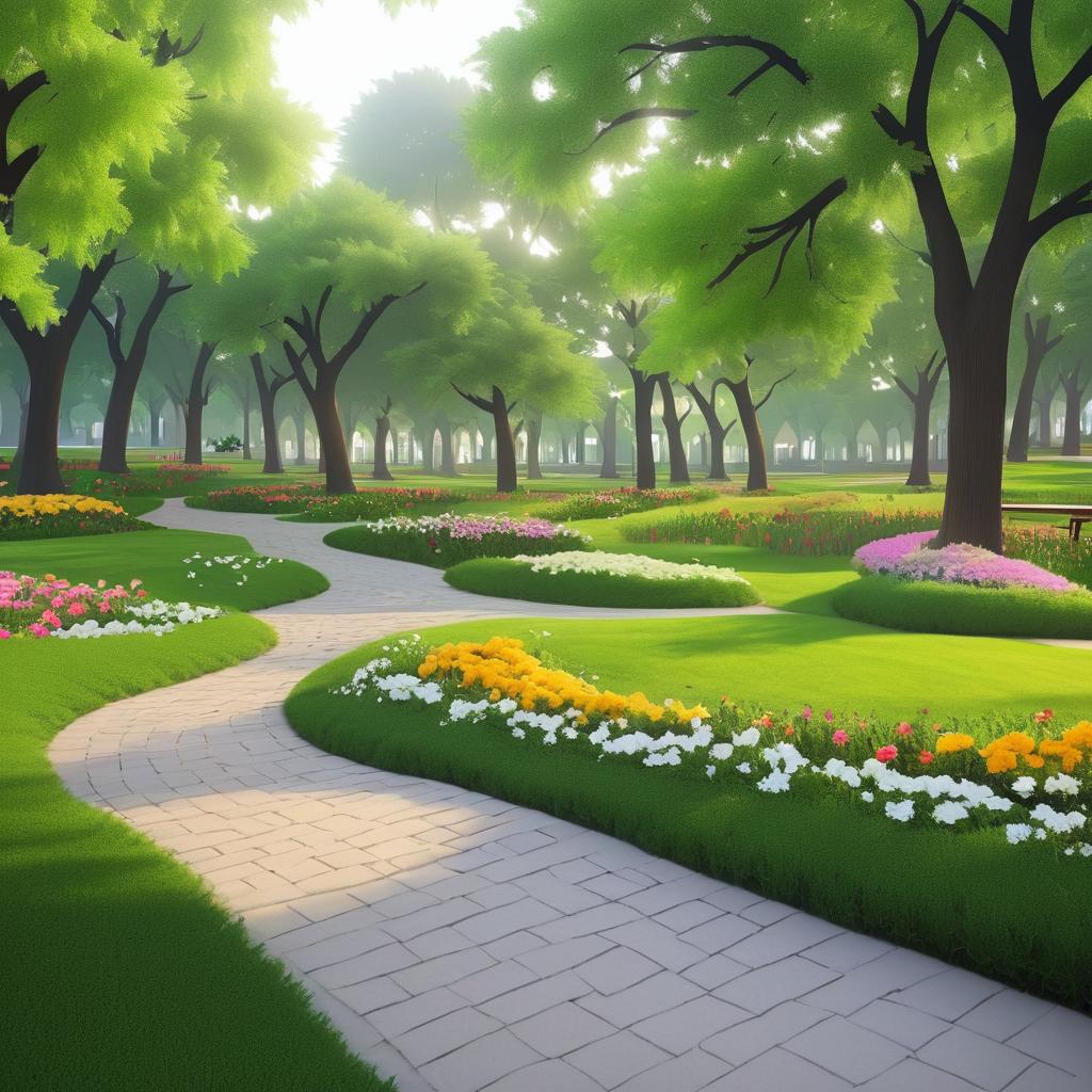 Serene and Charming Cozy Park Scene