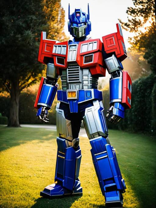 Man in Realistic Optimus Prime Cosplay