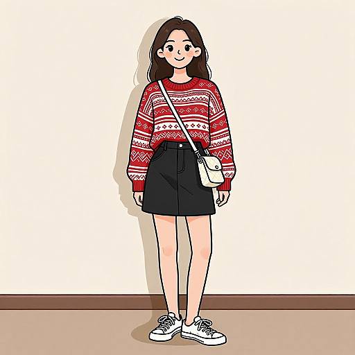 Smiling Woman in Casual Chic Outfit