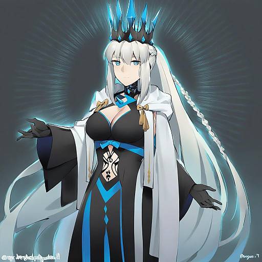 Illustration of Morgan le fay (queen of winter) (fate), fate/grand order in the style of Ge-b
