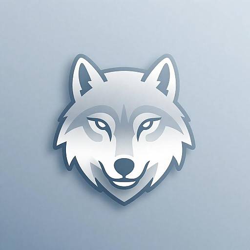 Icy Silver Wolf Minimalist Icon