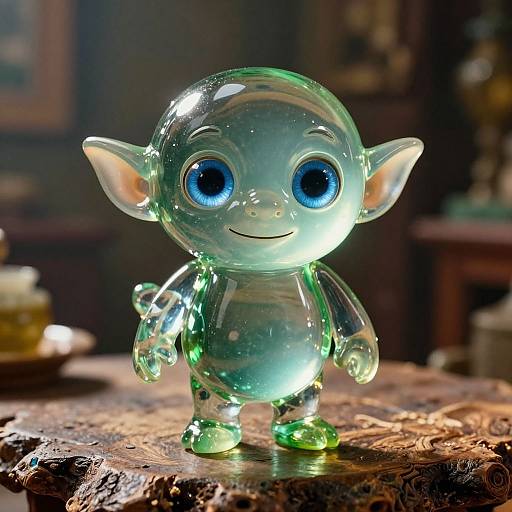 Glowing Transparent Glass Goblin