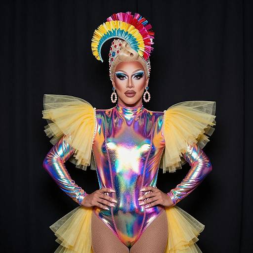 Vibrant Drag Queen in Extravagant Costume