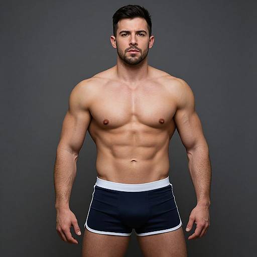 Muscular Male in Workout Shorts
