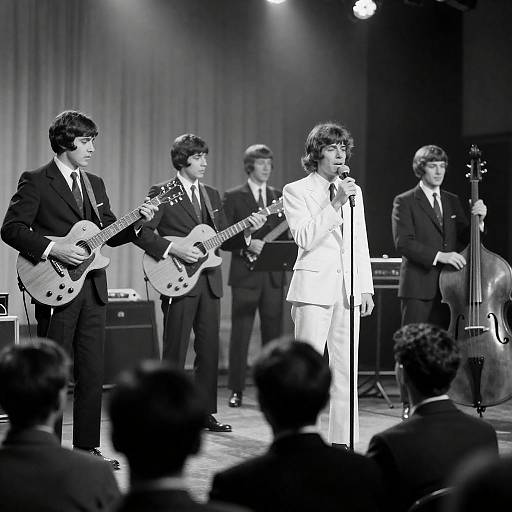 Vintage 1960s Rock Band on Stage