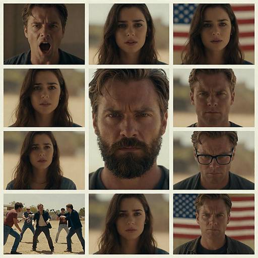 Intense Cinematic Collage of Characters