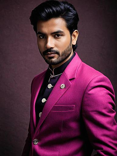 Man in Magenta Jodhpuri Suit