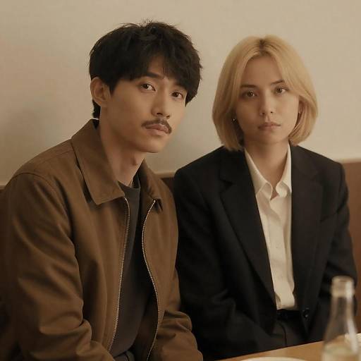 Sepia Portrait of a Serious Couple