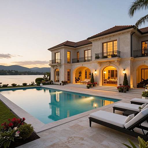 Luxurious French Mansion with Lakeside Pool