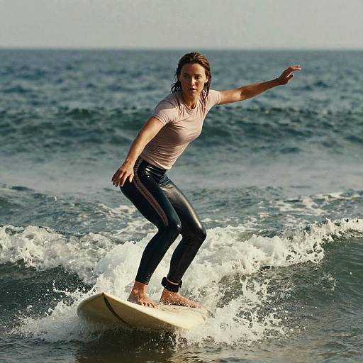 Epic Woman Surf Fitness Action Pose