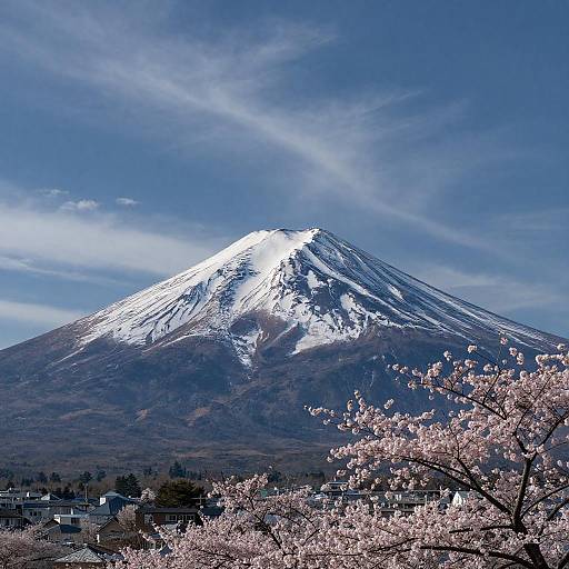 Mt Fuji Wide Cherry Blossom Panorama