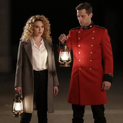 Couple in Lantern Light at Night