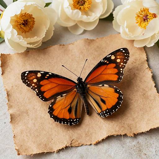 Radiant Monarch Butterfly on Textured Paper