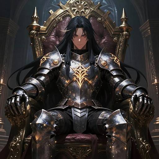 Anime Gigachad on Gothic Throne