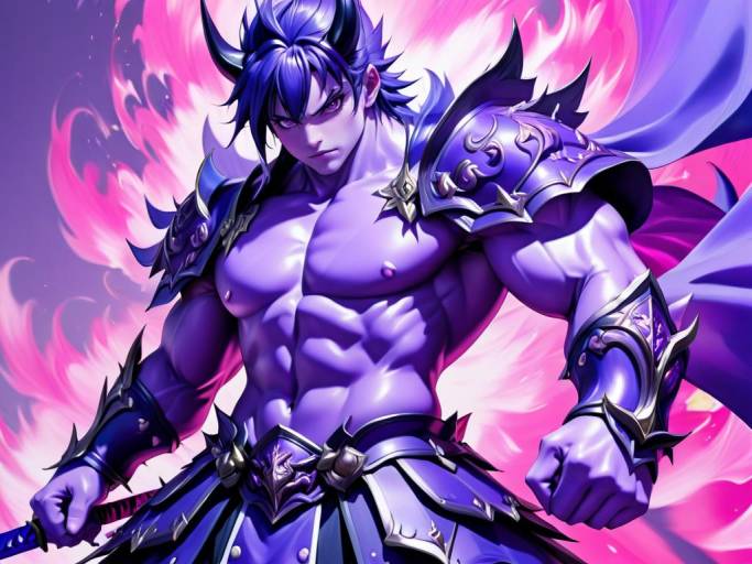 Lavenderblush Demon Warrior in Manga Style