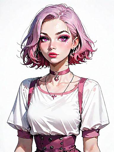 Stylish Woman in Magenta Outfit