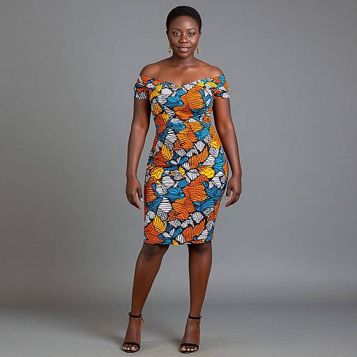 Confident Black Woman in Vibrant Dress