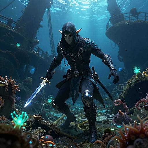5e Sea Elf Rogue in Sunken Shipwreck
