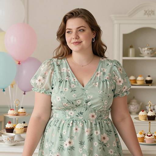 Elegant Plus Size Tea Party Dress Scene