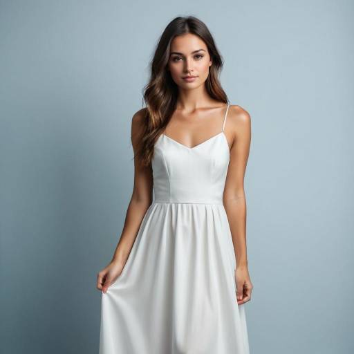 Elegant woman in white dress