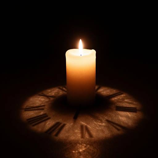 Surreal Candle with Clock Shadows