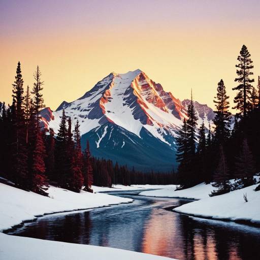 Snow-Capped Rockies at Sunset