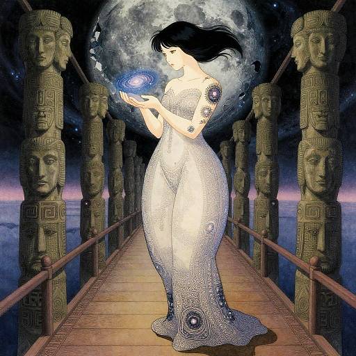 Surreal Fantasy Woman with Galaxy