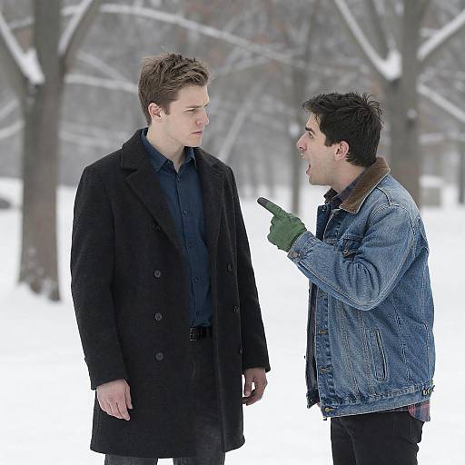 Intense Confrontation in a Snowy Landscape