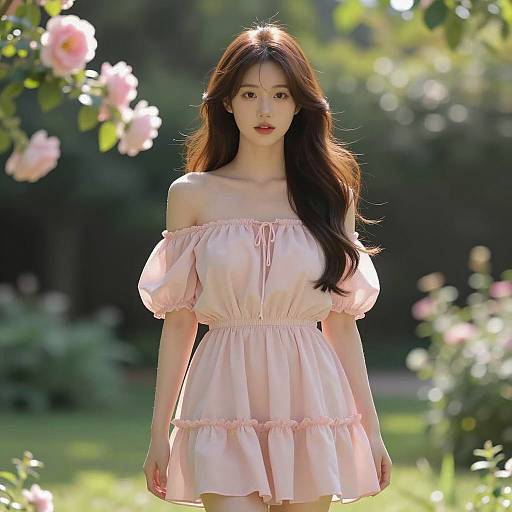 Serene Summer Portrait in a Garden