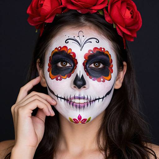 Vibrant Sugar Skull Halloween Makeup