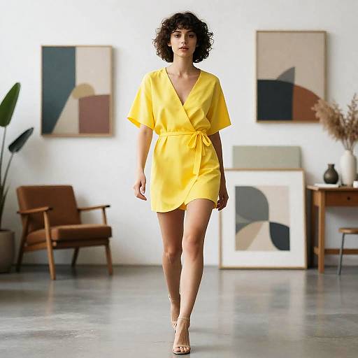 Creative Young Artist in Yellow Wrap Top