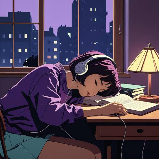 Lo-Fi Girl Sleeping While Listening to Music